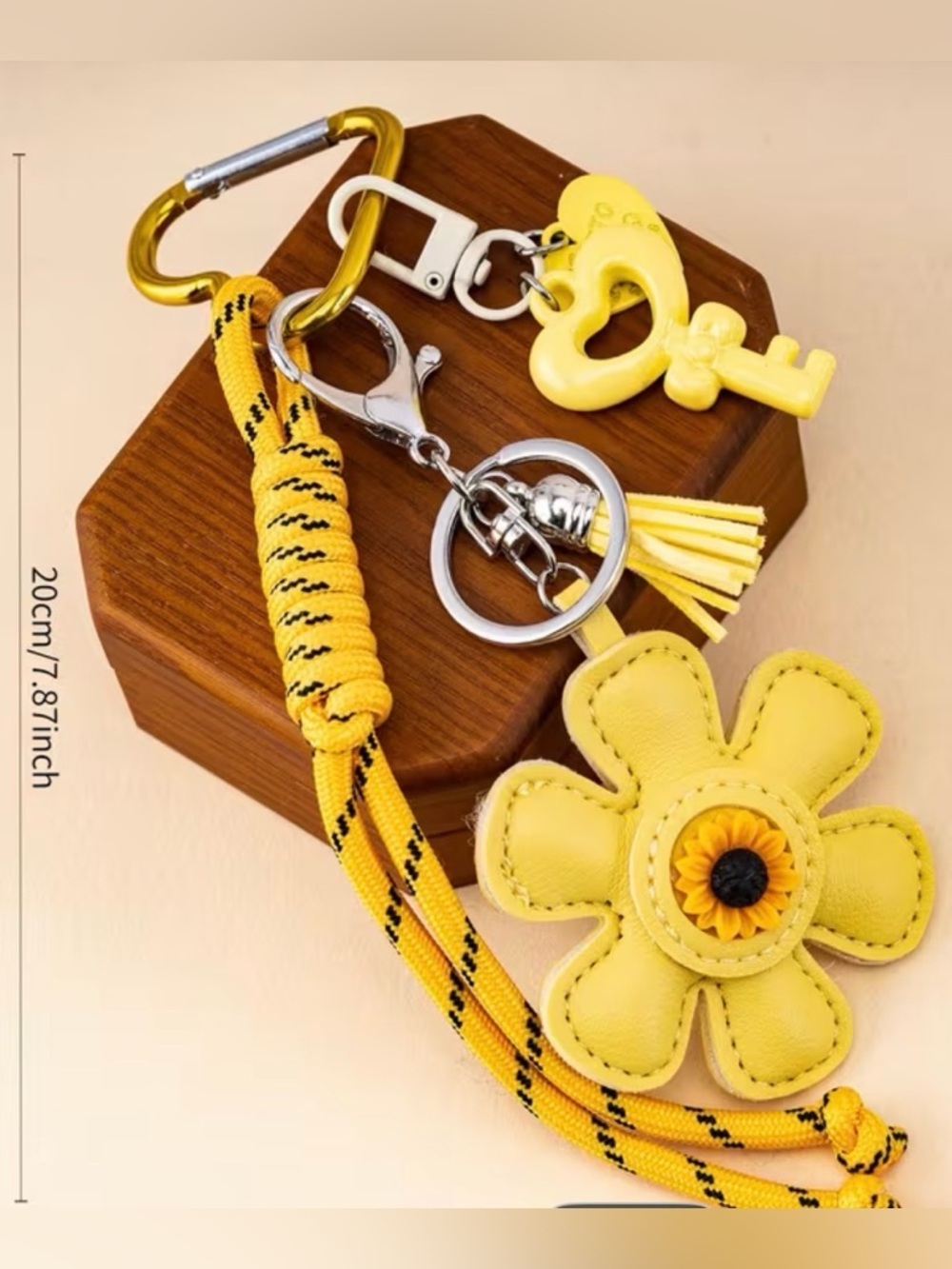 Yellow Key & Card Holder bag charm - Picture 4 of 5